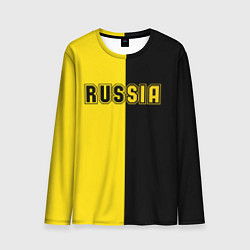 Лонгслив мужской Россия черно желтое RUSSIA - BORUSSIA, цвет: 3D-принт