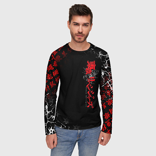 Мужской лонгслив TOKYO REVENGERS RED STYLE TEAM / 3D-принт – фото 3