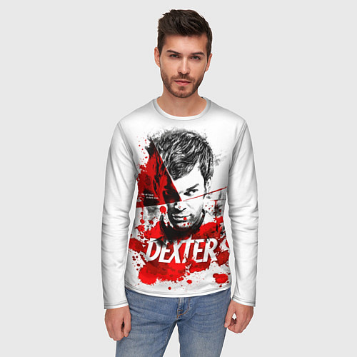 Мужской лонгслив Декстер Морган портрет / 3D-принт – фото 3