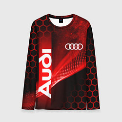 Лонгслив мужской AUDI АУДИ SPORT СПОРТ RED AND BLACK, цвет: 3D-принт