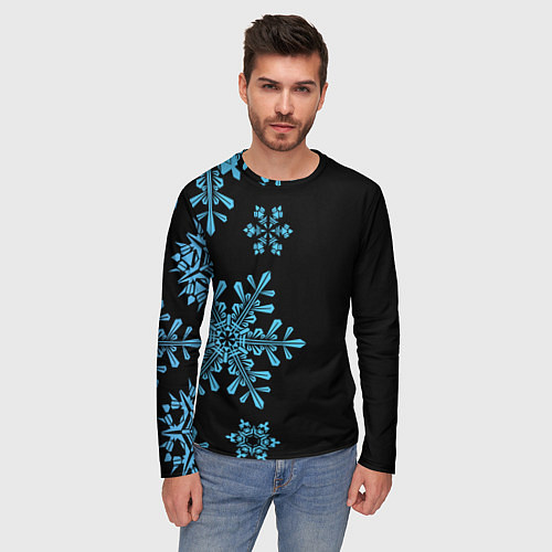 Мужской лонгслив Снежная Стена / 3D-принт – фото 3