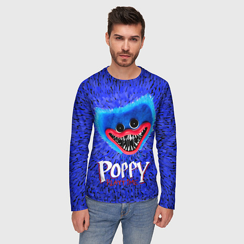 Мужской лонгслив Хагги Вагги - Поппи Плейтайм / 3D-принт – фото 3