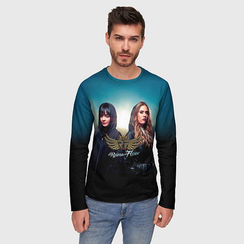 Мужской лонгслив The Queen of Flow Королева Потока / 3D-принт – фото 3