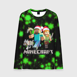 Лонгслив мужской НОВОГОДНИЙ MINECRAFT ГЕРОИ ИГРЫ, цвет: 3D-принт