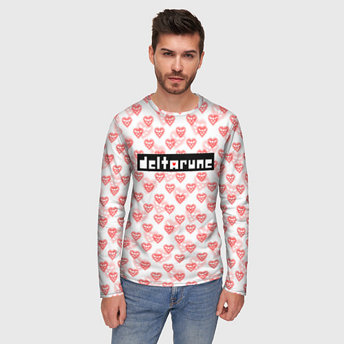 Мужской лонгслив DELTARUNE PATTERN LOGO / 3D-принт – фото 3