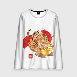 Лонгслив мужской Золотой тигр 2022 Tigr, цвет: 3D-принт