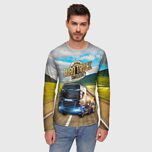 Мужской лонгслив Euro Truck Simulator / 3D-принт – фото 3