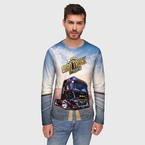 Мужской лонгслив Euro Truck Simulator Евро Трек Симулятор / 3D-принт – фото 3
