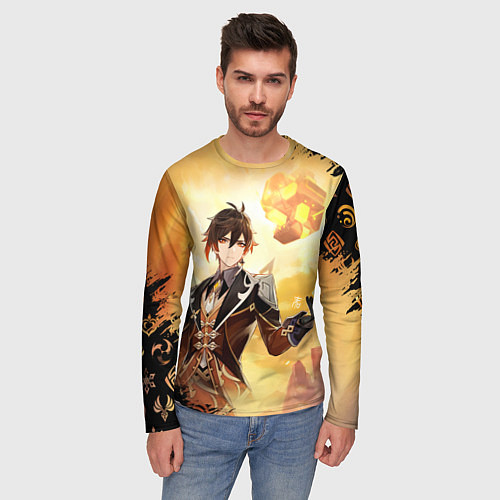 Мужской лонгслив ЧЖУН ЛИ ОРДЕР ГЕНШИН ИМПАКТ / 3D-принт – фото 3