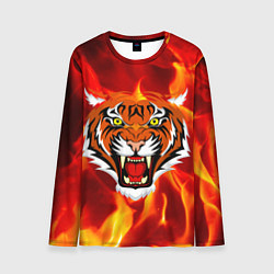 Лонгслив мужской Fire Tiger Face 2022, цвет: 3D-принт