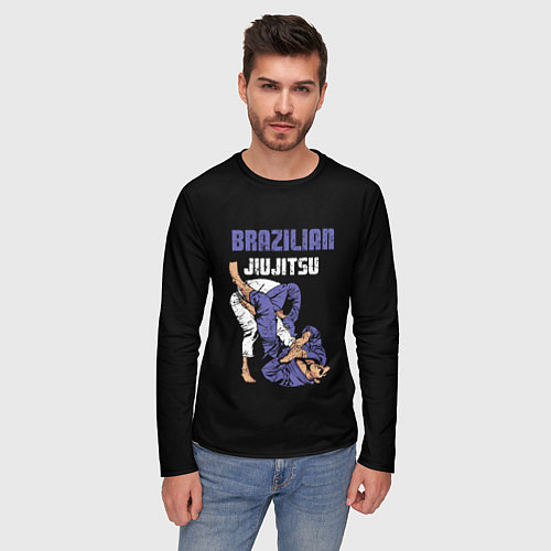 Мужской лонгслив BRAZILIAN JIU JITSU - BJJ / 3D-принт – фото 3