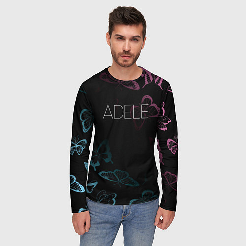 Мужской лонгслив Adele Бабочки / 3D-принт – фото 3