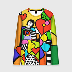 Лонгслив мужской Romero Britto - valentines day, цвет: 3D-принт