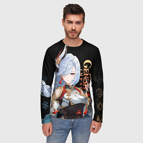Мужской лонгслив Genshin Impact Шэнь Хэ / 3D-принт – фото 3