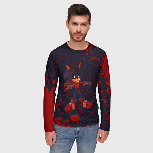 Мужской лонгслив SONIC EXE Краски 4 / 3D-принт – фото 3