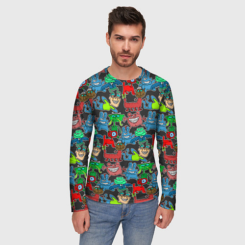 Мужской лонгслив Мы чудики! / 3D-принт – фото 3