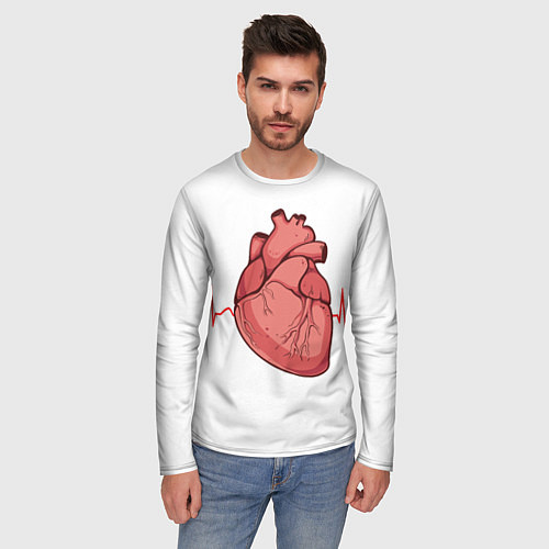 Мужской лонгслив Анатомия сердца / 3D-принт – фото 3