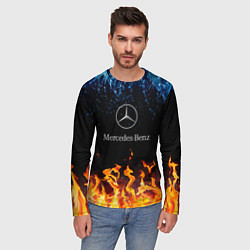 Лонгслив мужской Mercedes-Benz: Вода и Огонь, цвет: 3D-принт — фото 2