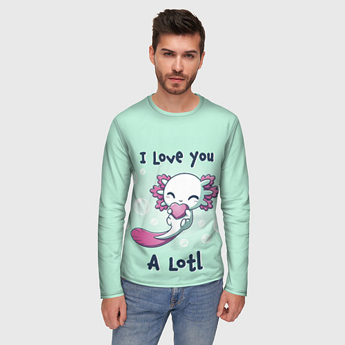 Мужской лонгслив Я люблю тебя очень сильно / 3D-принт – фото 3