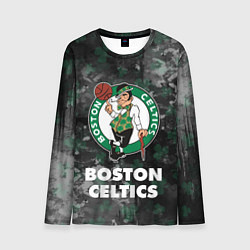 Лонгслив мужской Бостон Селтикс, Boston Celtics, НБА, цвет: 3D-принт