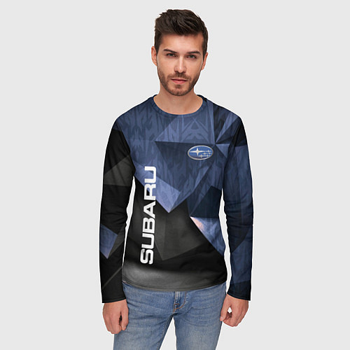 Мужской лонгслив Subaru - Геометрия / 3D-принт – фото 3