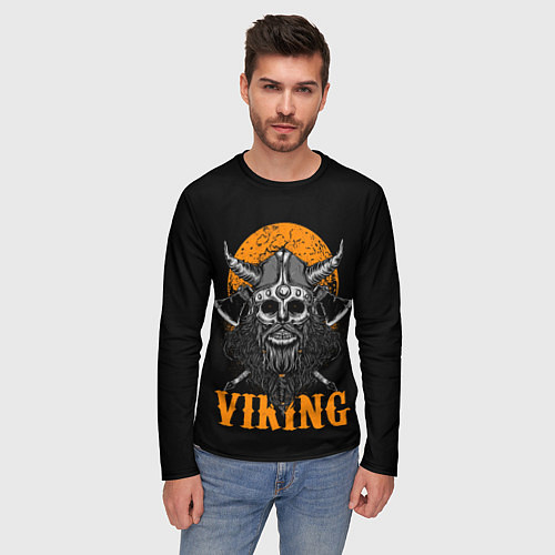 Мужской лонгслив ЧЕРЕП ВИКИНГА VIKINGS SKULL / 3D-принт – фото 3