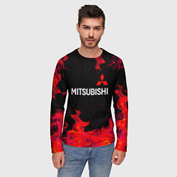 Лонгслив мужской Mitsubishi пламя огня, цвет: 3D-принт — фото 2