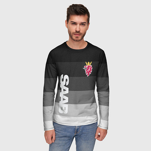Мужской лонгслив SAAB СААБ ГРАДИЕНТ / 3D-принт – фото 3