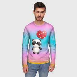 Лонгслив мужской Маленькая панда с сердечком, цвет: 3D-принт — фото 2