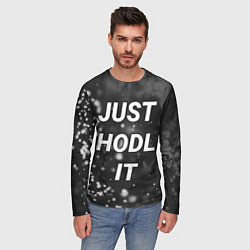 Лонгслив мужской CRYPTO - JUST HODL IT Частицы, цвет: 3D-принт — фото 2