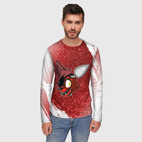 Мужской лонгслив FNAF - ФОКСИ - Краска / 3D-принт – фото 3
