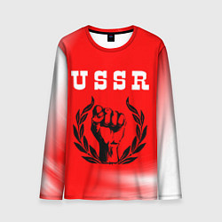 Лонгслив мужской USSR - КУЛАК Космос, цвет: 3D-принт