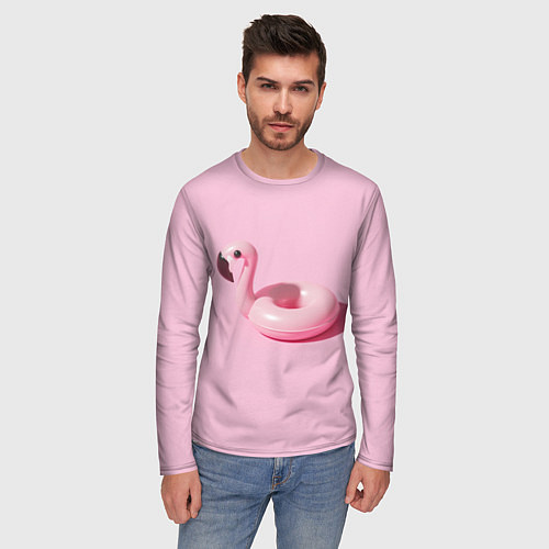 Мужской лонгслив Flamingos Розовый фламинго / 3D-принт – фото 3