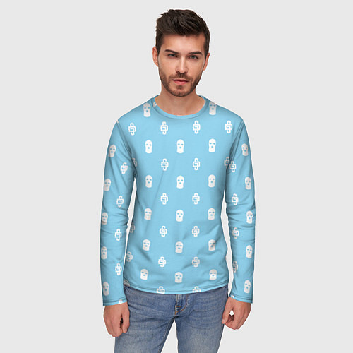 Мужской лонгслив Узор Mono Sky Blue Dope Camo Dope Street Market / 3D-принт – фото 3