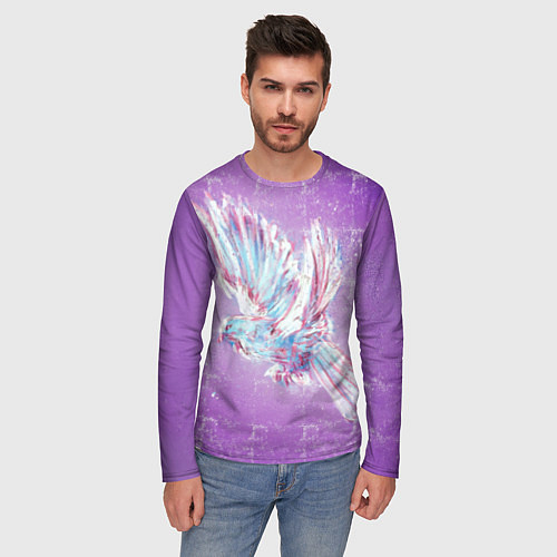 Мужской лонгслив Голубь мира дизайнерский / 3D-принт – фото 3
