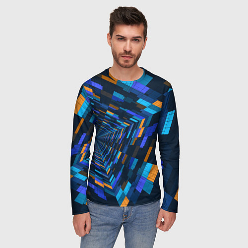 Мужской лонгслив Geometric pattern Fashion Vanguard / 3D-принт – фото 3