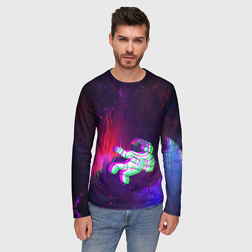 Мужской лонгслив Space Glitch / 3D-принт – фото 3