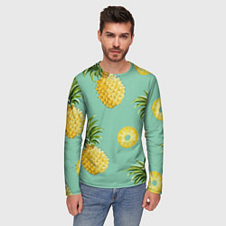 Лонгслив мужской Большие ананасы, цвет: 3D-принт — фото 2
