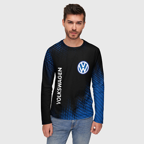 Мужской лонгслив ФОЛЬКСВАГЕН Абстракция / 3D-принт – фото 3