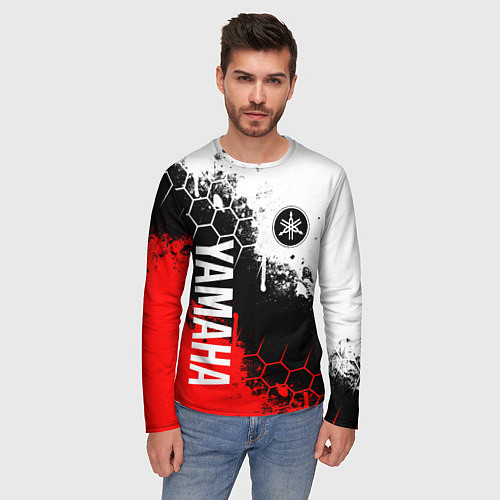 Мужской лонгслив YAMAHA - ЯМАХА / 3D-принт – фото 3
