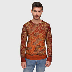Лонгслив мужской Япония Волны, цвет: 3D-принт — фото 2
