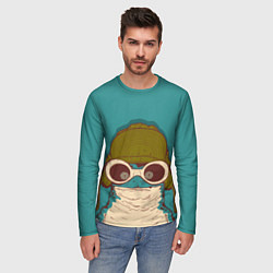 Лонгслив мужской Крейзи лягуха в шапке, цвет: 3D-принт — фото 2