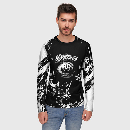 Мужской лонгслив Deftones - глаз / 3D-принт – фото 3