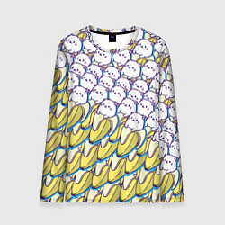 Лонгслив мужской Котики и бананы Паттерн Лето, цвет: 3D-принт