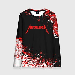 Лонгслив мужской Metallica текстура белая красная, цвет: 3D-принт