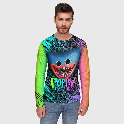 Мужской лонгслив POPPY PLAYTIME HAGGY WAGGY - ПОППИ ПЛЕЙТАЙМ ХАГГИ / 3D-принт – фото 3