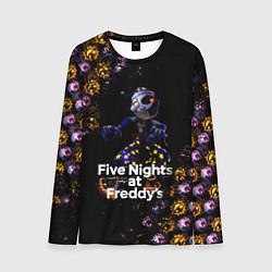 Лонгслив мужской Five Nights at Freddys Луна паттерн, цвет: 3D-принт
