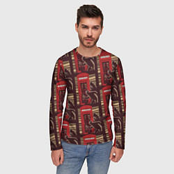 Лонгслив мужской Шерлок Холмс и Доктор Ватсон паттерн, цвет: 3D-принт — фото 2