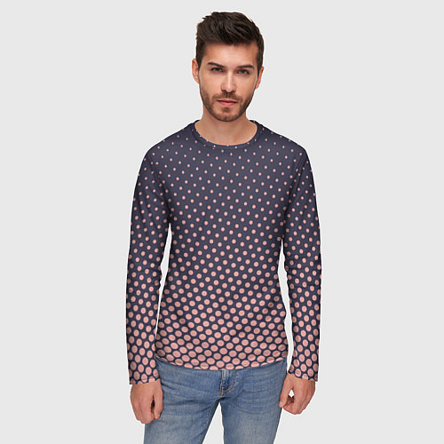 Мужской лонгслив Паттерн в горошек / 3D-принт – фото 3