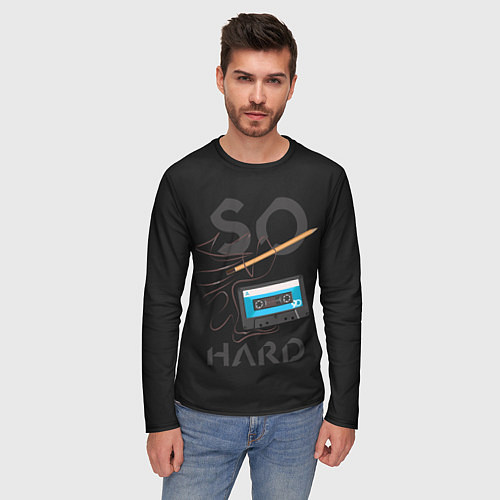 Мужской лонгслив Так тяжело / 3D-принт – фото 3